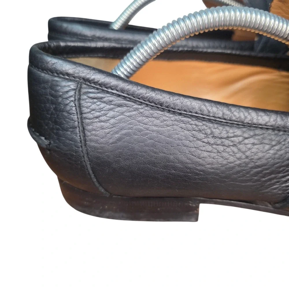 Gucci Mens 8.5 Black Pebble Leather Horsebit Square Toe Slip On Loafer Shoes